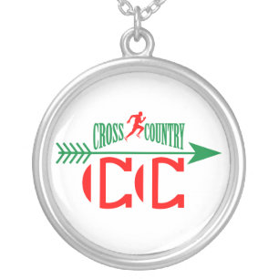 Cross country silver plated necklace