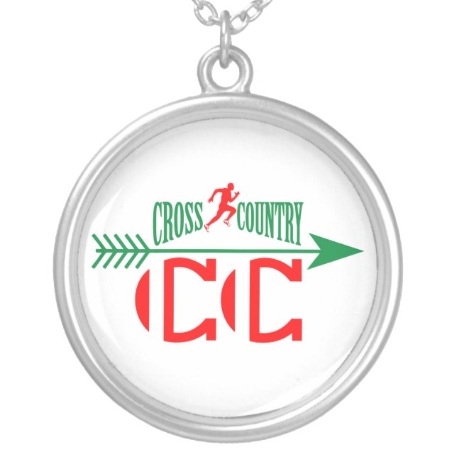 Cross country silver plated necklace (Front)