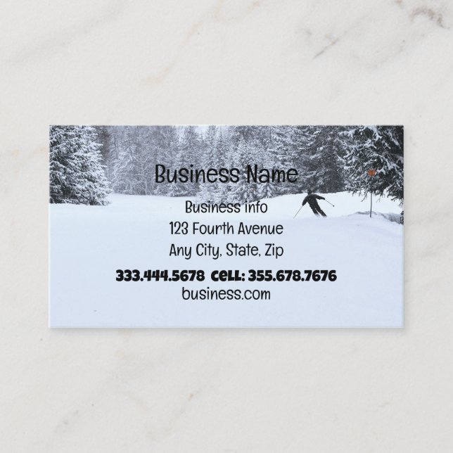 Cross Country Ski Instructor Skiing Skier Business Card (Front)