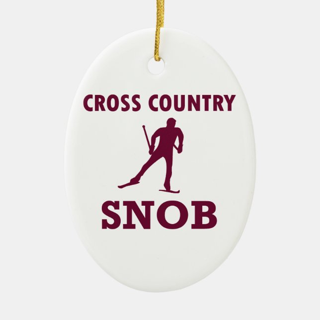 Cross Country Ski Snob Ceramic Ornament (Front)