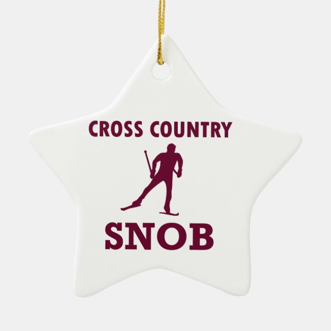 Cross Country Ski Snob Ceramic Ornament (Front)