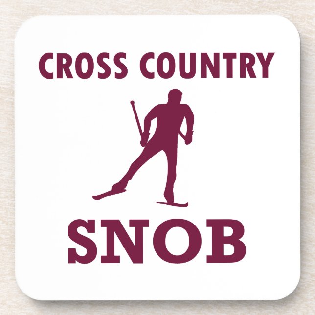 Cross Country Ski Snob Coaster (Front)