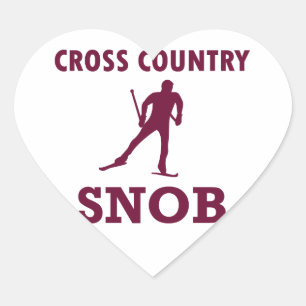 Cross Country Ski Snob Heart Sticker