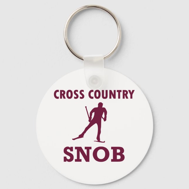 Cross Country Ski Snob Keychain (Front)
