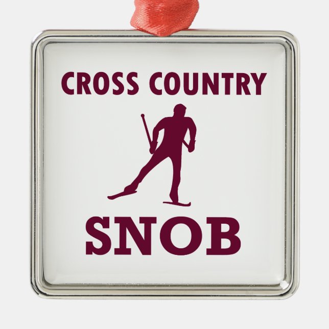 Cross Country Ski Snob Metal Ornament (Front)