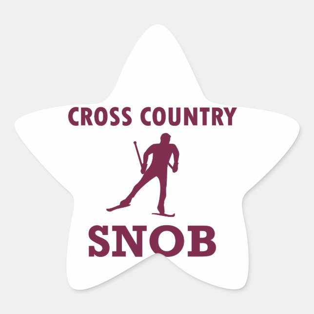 Cross Country Ski Snob Star Sticker (Front)