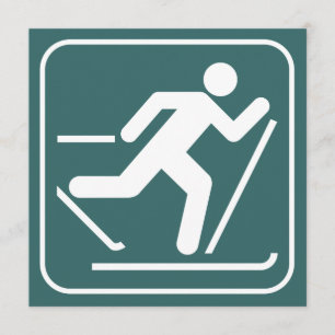 Cross Country Ski Symbol Invitation