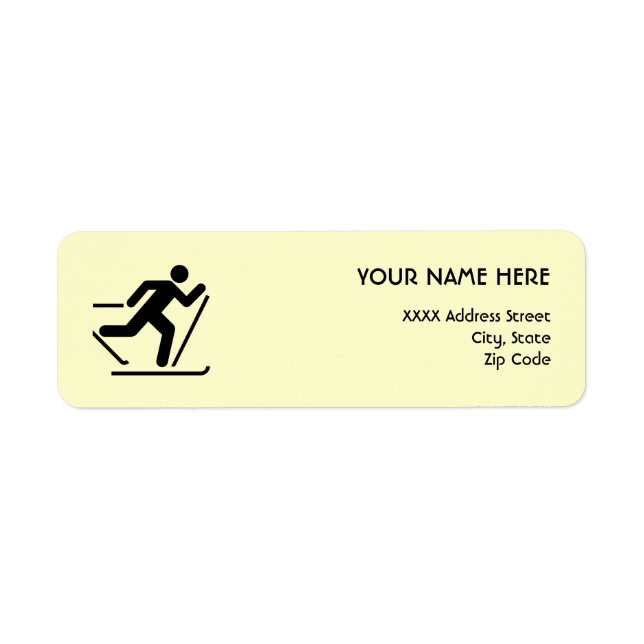 Cross Country Ski Symbol Label (Front)