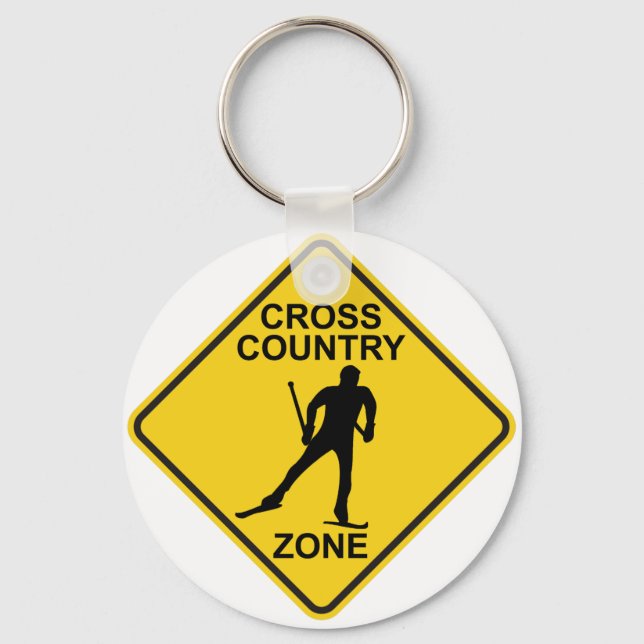 Cross Country Ski Zone Keychain (Front)
