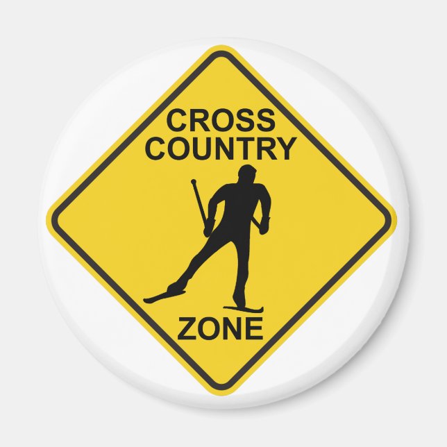 Cross Country Ski Zone Magnet (Front)