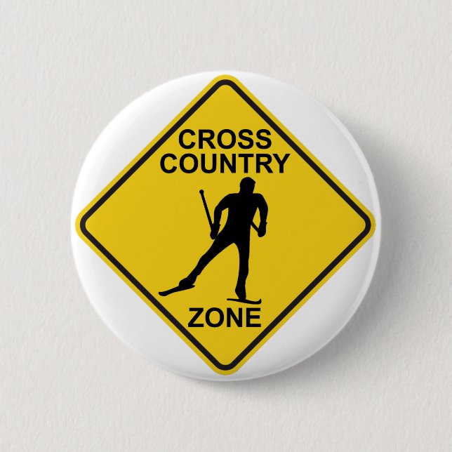 Cross Country Ski Zone Pinback Button (Front)