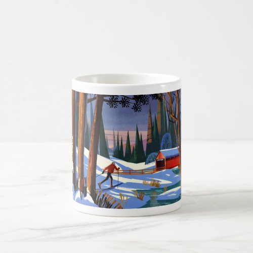 Cross country skier coffee mug