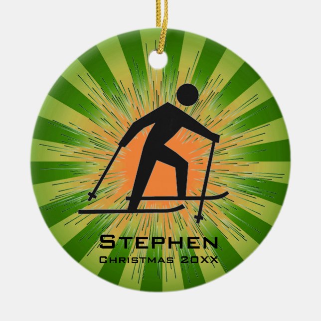 Cross-Country Skier Ornament (Front)