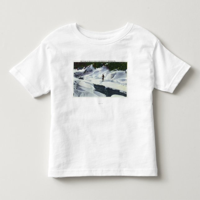 Cross-Country Skier Pauses by Mountain Brook Toddler T-shirt (Front)