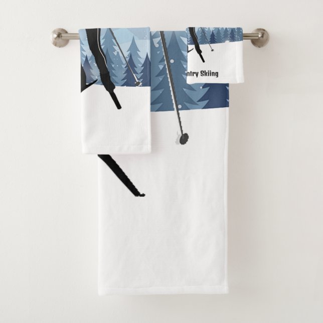 Cross Country Skiing Design Bath Towel Set (Insitu)