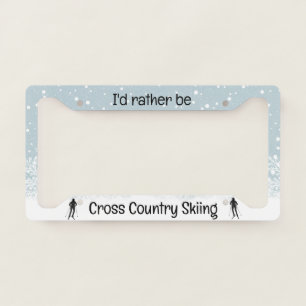 Cross Country Skiing Design License Plate Frame