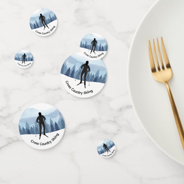Cross Country Skiing Design Table Confetti (Group)
