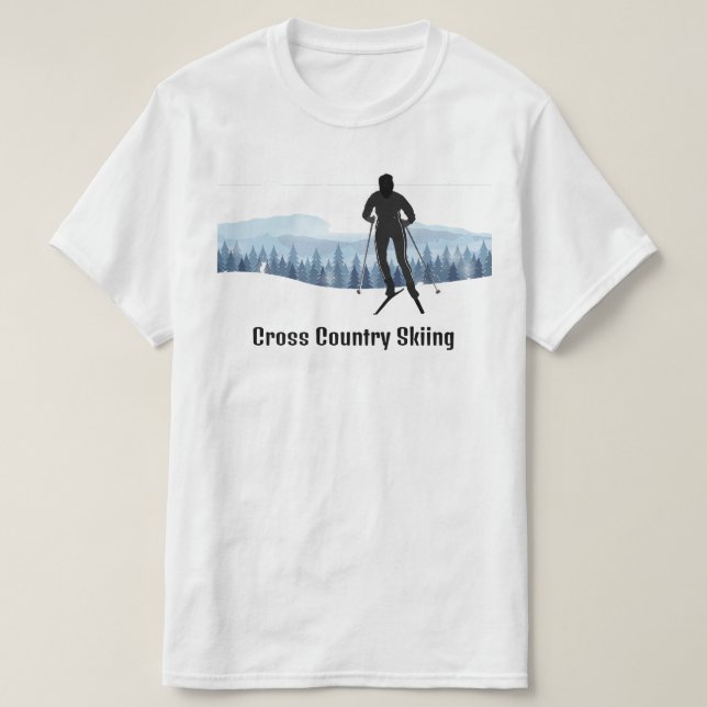 Cross Country Skiing  Design Tee Shirt T (Design Front)