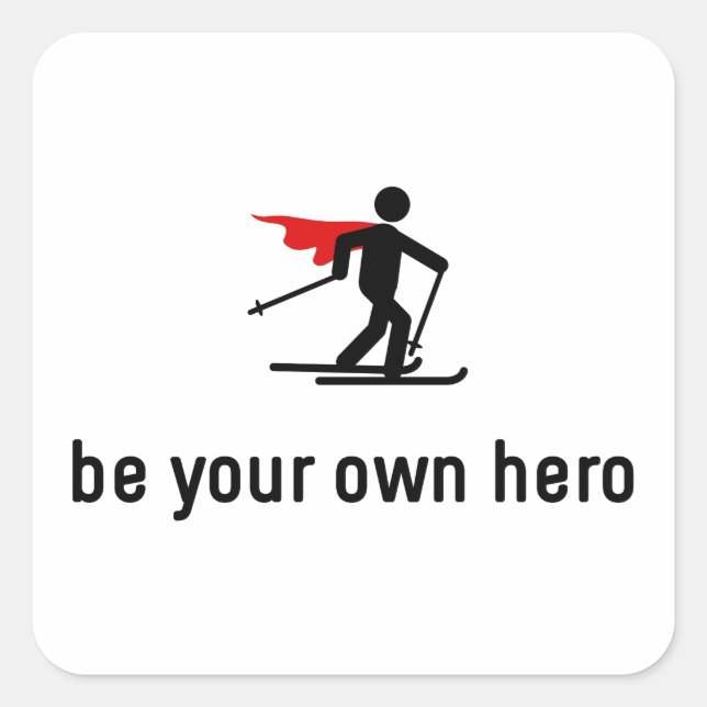 Cross Country Skiing Hero Square Sticker (Front)