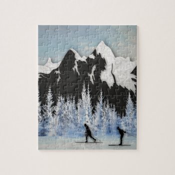 Cross Country Skiing Jigsaw Puzzle by AmandaRoyale at Zazzle
