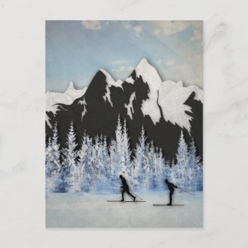 Cross Country Skiing Postcard by AmandaRoyale at Zazzle