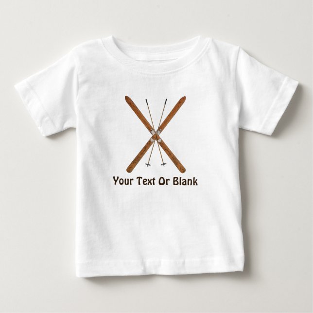 Cross-Country Skis And Poles Baby T-Shirt (Front)