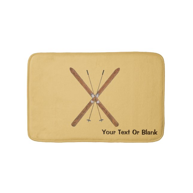 Cross-Country Skis And Poles Bathroom Mat (Front)