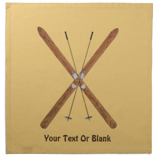 Cross-Country Skis And Poles Cloth Napkin