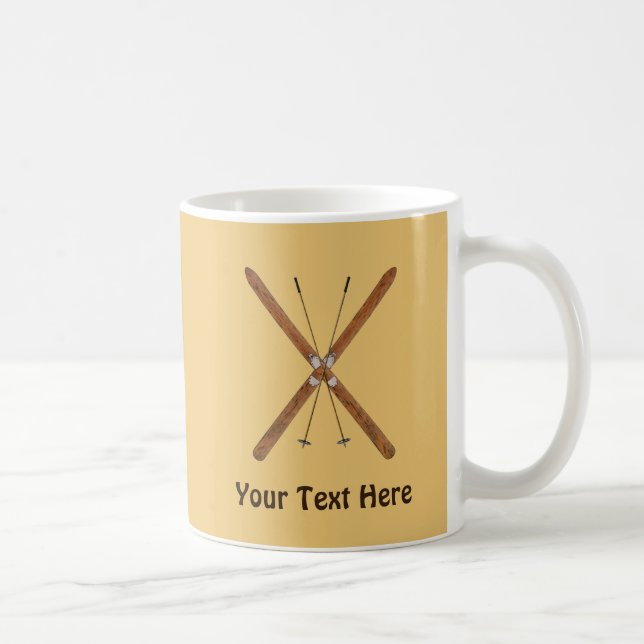 Cross-Country Skis And Poles Coffee Mug (Right)