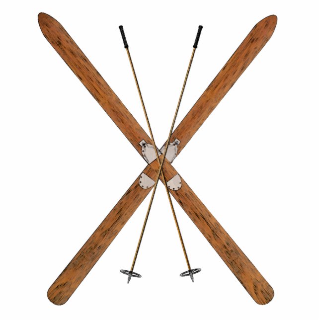 Cross-Country Skis And Poles Cutout (Front)