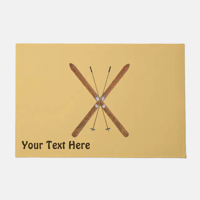 CrossCountry Skis And Poles Doormat Zazzle