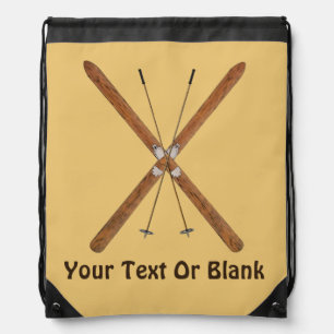 Cross-Country Skis And Poles Drawstring Bag