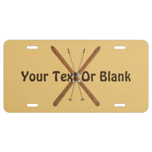 Cross-Country Skis And Poles License Plate