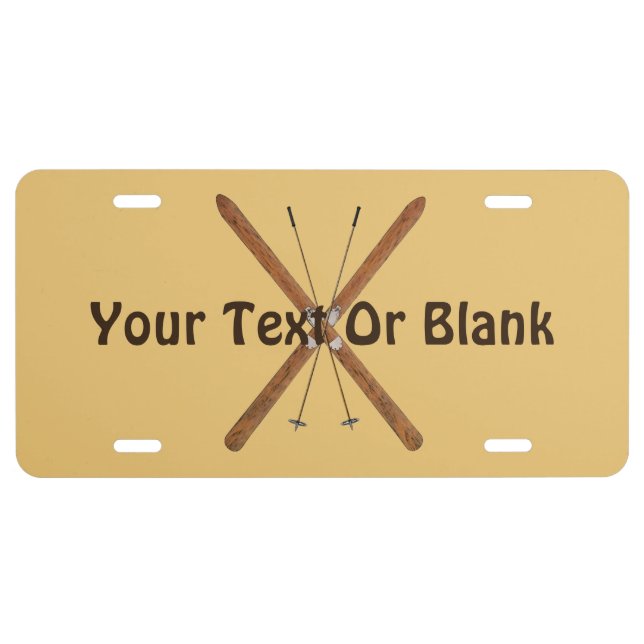 Cross-Country Skis And Poles License Plate (Front)