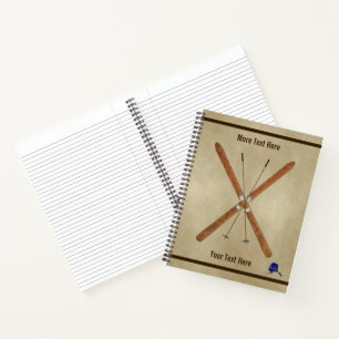 Cross-Country Skis And Poles Notebook