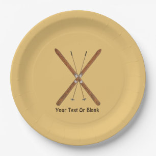 Cross-Country Skis And Poles Paper Plates