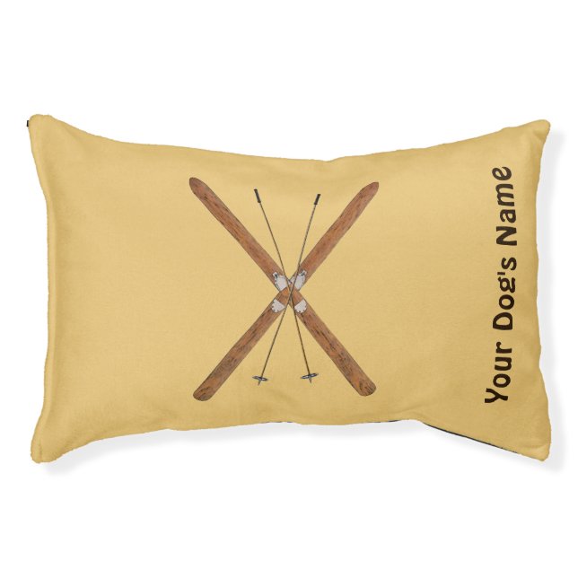 Cross-Country Skis And Poles Pet Bed (Front)