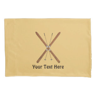 Cross-Country Skis And Poles Pillowcase