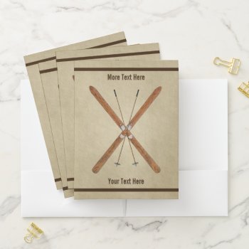 Cross-country Skis And Poles Pocket Folder by Bluestar48 at Zazzle