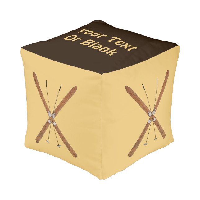 Cross-Country Skis And Poles Pouf (Angled Front)