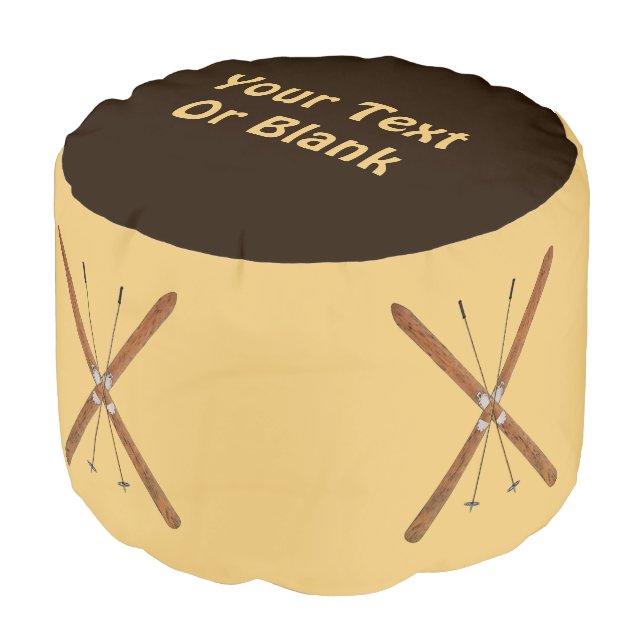 Cross-Country Skis And Poles Pouf (Angled Front)