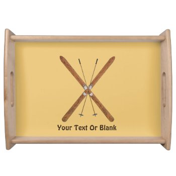 Cross-country Skis And Poles Serving Tray by Bluestar48 at Zazzle