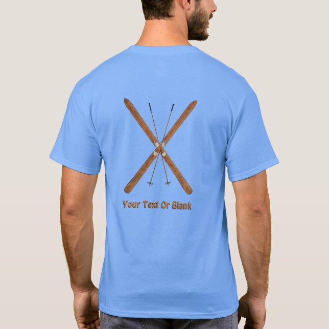 Cross-Country Skis And Poles T-Shirt (Back)