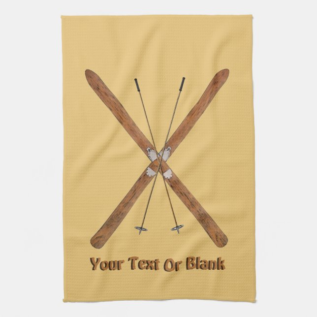 Cross-Country Skis And Poles Towel (Vertical)