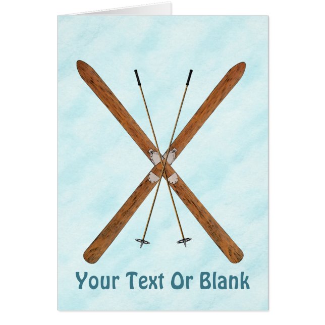 Cross-Country Skis On Snow Cards (Front)