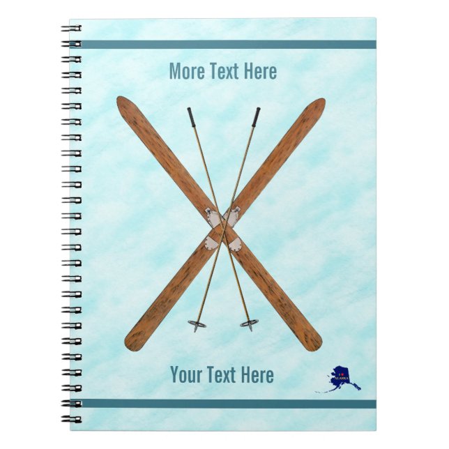 Cross-Country Skis On Snow Notebook (Front)