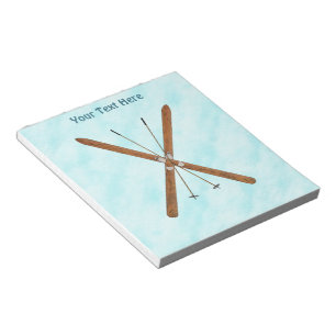 Cross-Country Skis On Snow Notepad