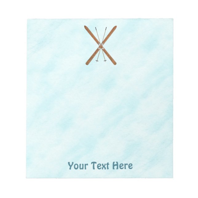 Cross-Country Skis On Snow Notepad (Front)