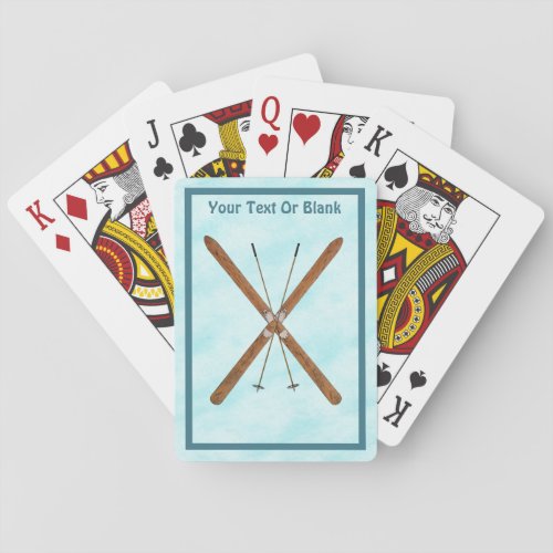 Cross_Country Skis On Snow Poker Cards