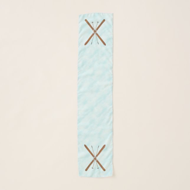 Cross-Country Skis On Snow Scarf (Front)